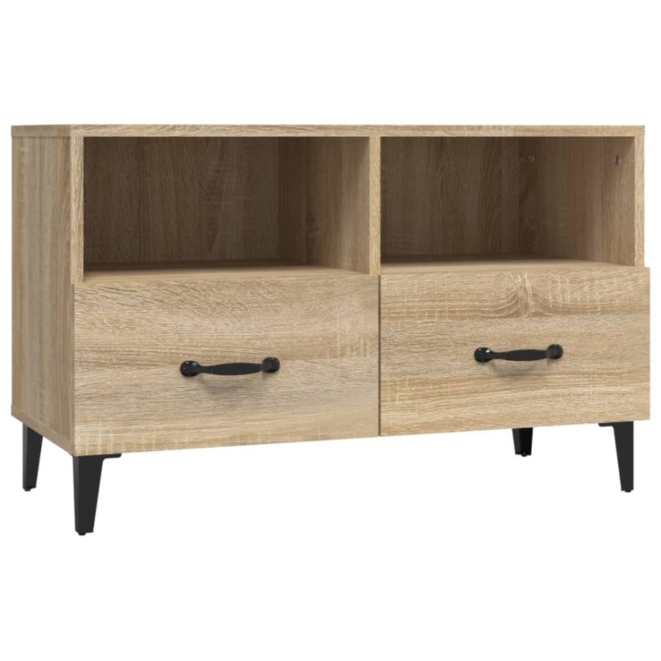 Mueble para TV madera contrachapada roble ahumado 80x36x50