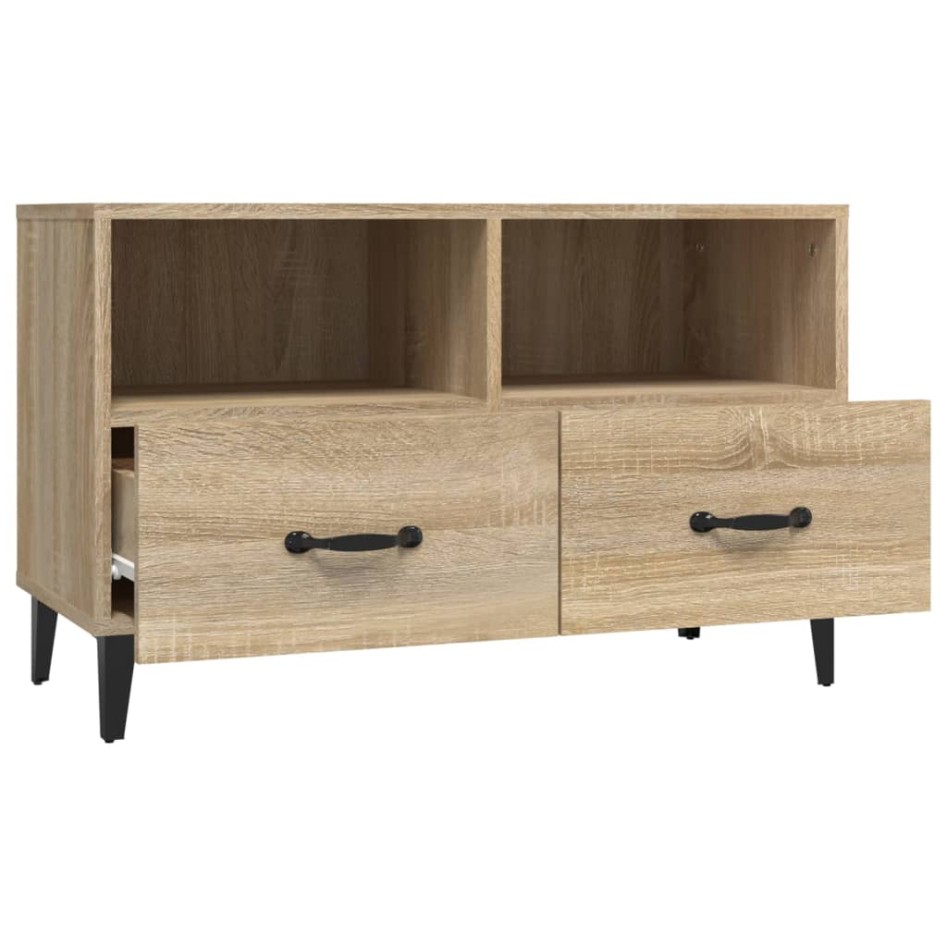 Mueble para TV madera contrachapada roble ahumado 80x36x50