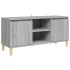 Mesita de noche patas madera maciza gris Sonoma 103,5x35x50