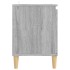 Mesita de noche patas madera maciza gris Sonoma 103,5x35x50