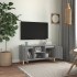 Mesita de noche patas madera maciza gris Sonoma 103,5x35x50