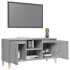 Mesita de noche patas madera maciza gris Sonoma 103,5x35x50