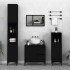 Armario de baño madera contrachapada negro 65x33x60