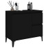 Armario de baño madera contrachapada negro 65x33x60