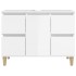 Armario de lavabo madera contrachapada blanco brillo