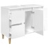 Armario de lavabo madera contrachapada blanco brillo