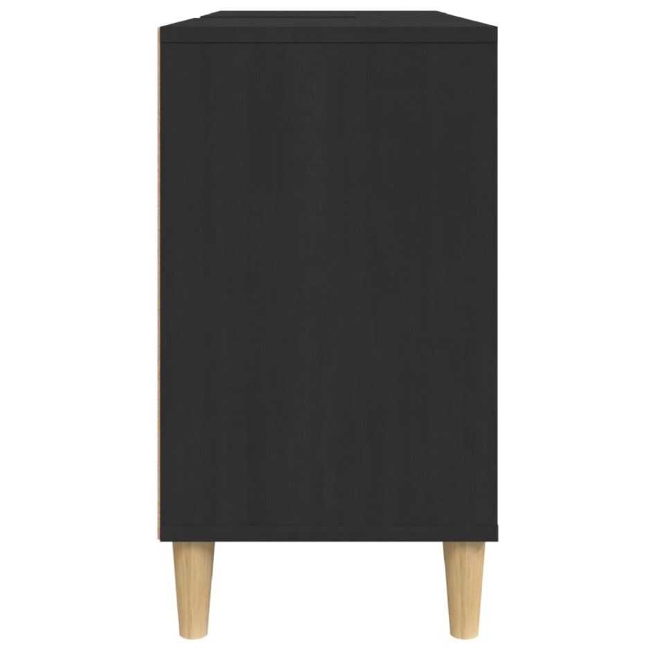Armario para lavabo madera contrachapada negro 80x33x60