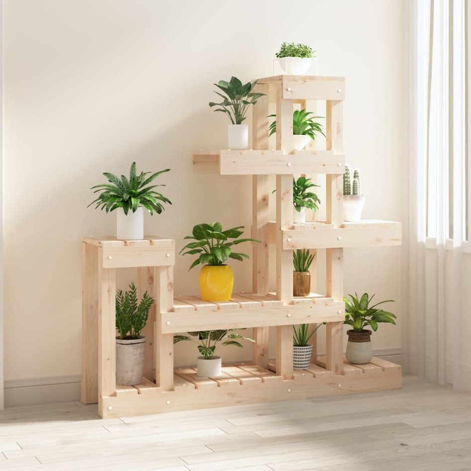 Soporte para plantas madera maciza de pino 92x25x97