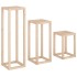 Set de soportes para plantas 3 piezas madera maciza de