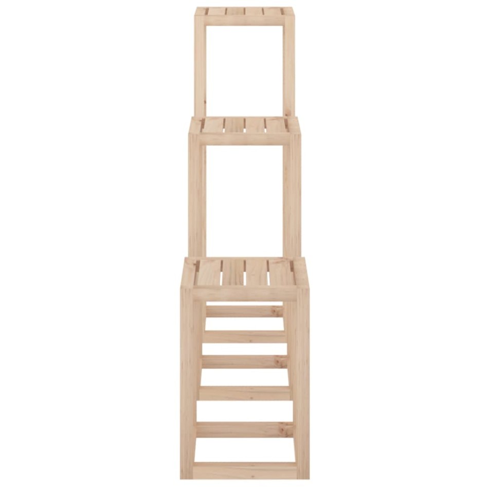 Set de soportes para plantas 3 piezas madera maciza de