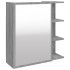 Armario y espejo baño contrachapada gris Sonoma 62,5x20,5x64