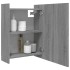 Armario y espejo baño contrachapada gris Sonoma 62,5x20,5x64