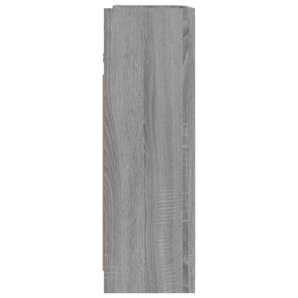 Armario y espejo baño contrachapada gris Sonoma 62,5x20,5x64