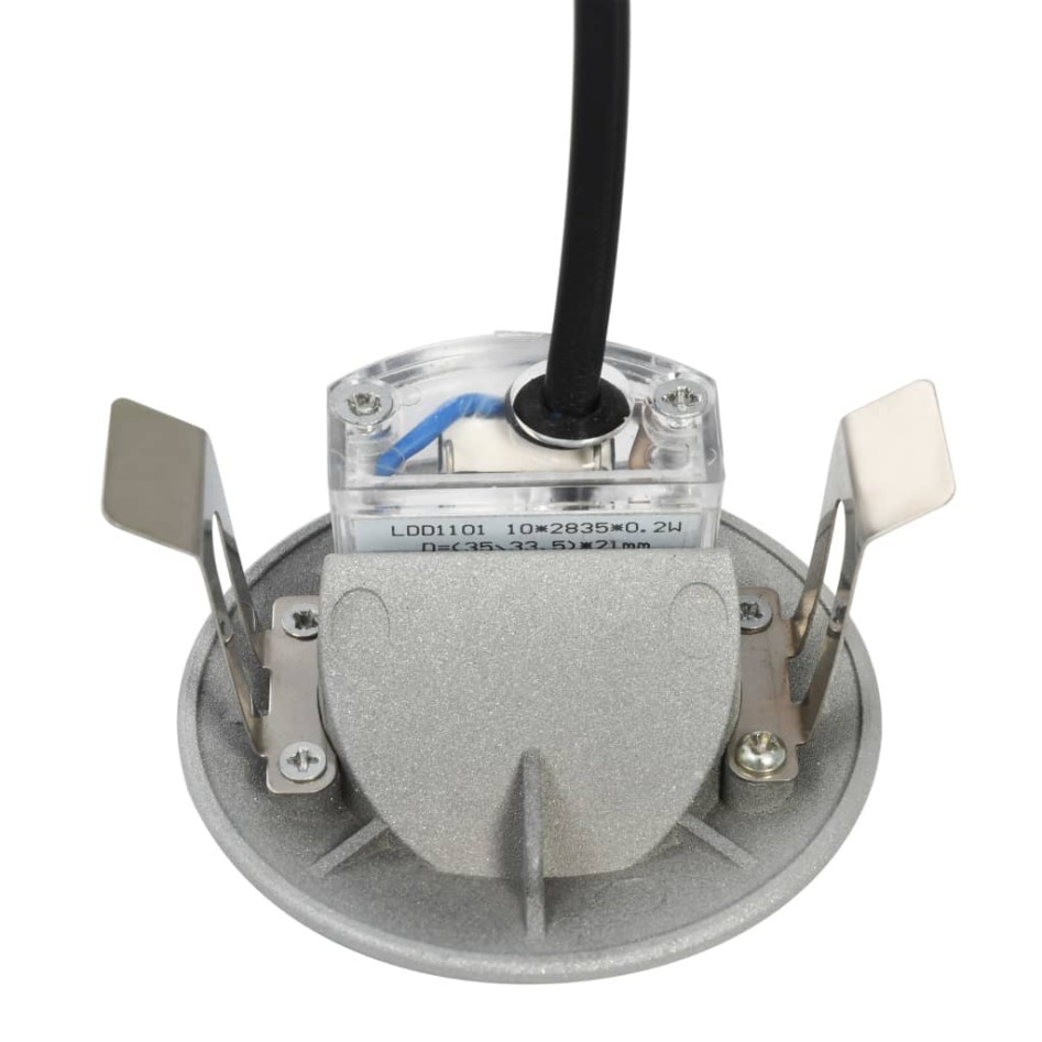 Lámparas LED de pared para jardín 6 uds. redonda plateada 5