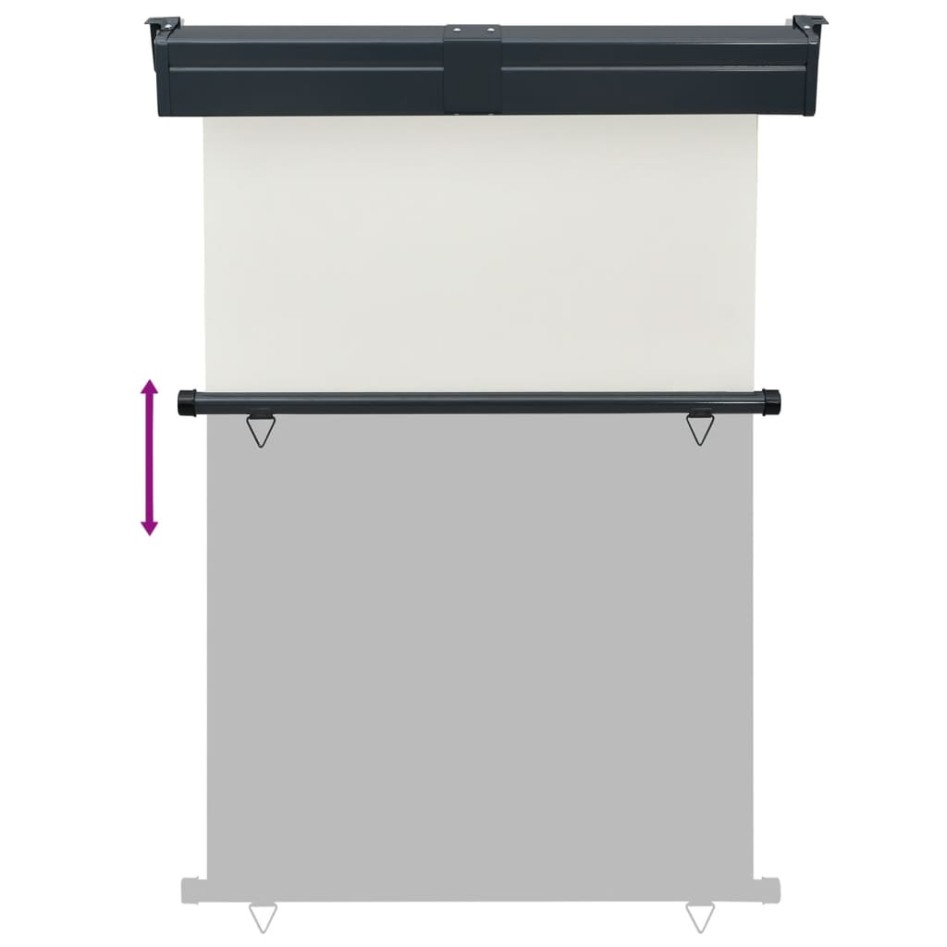 Toldo lateral de balcón color crema 125x250