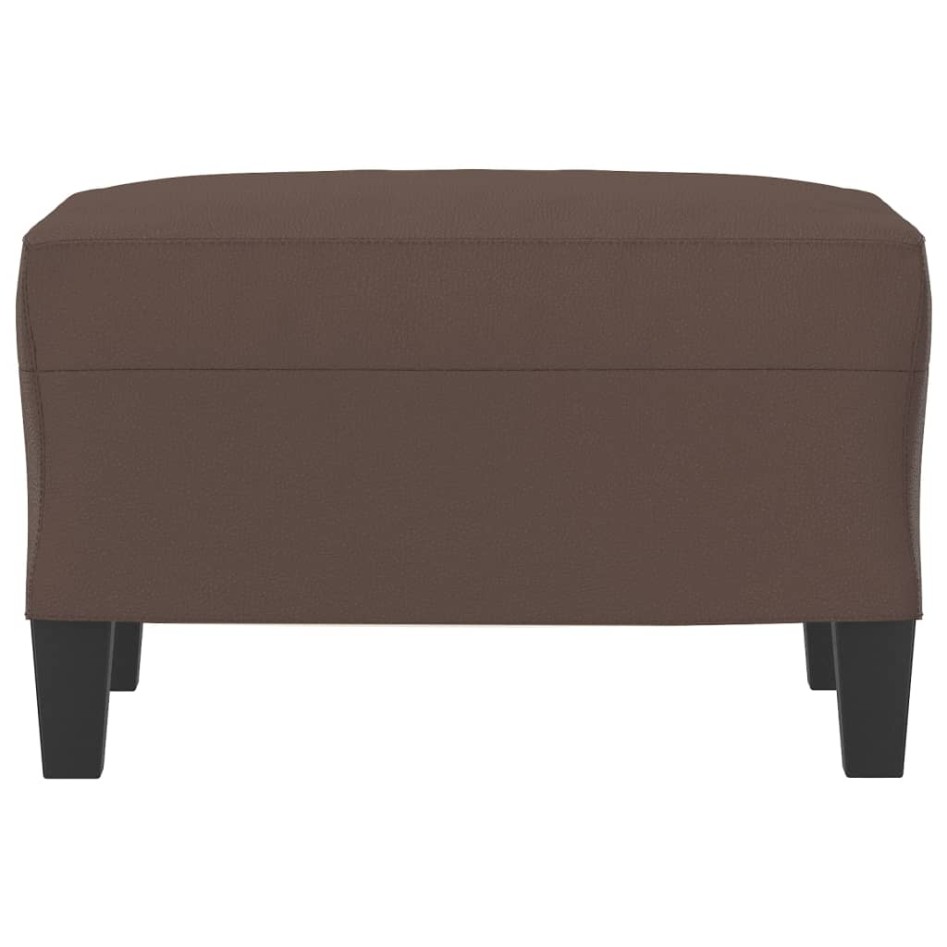 Reposapiés de cuero sintético marrón 60x50x41