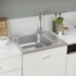 Fregadero de cocina con escurridor acero inox 600x500x155