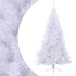 Medio árbol de Navidad artificial con soporte PVC blanco 240