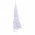 Medio árbol de Navidad artificial con soporte PVC blanco 240