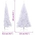 Medio árbol de Navidad artificial con soporte PVC blanco 240