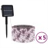 Tira de luces solares LED 5 uds blanco cálido