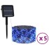 Tiras de luces solares LED 5 uds azul