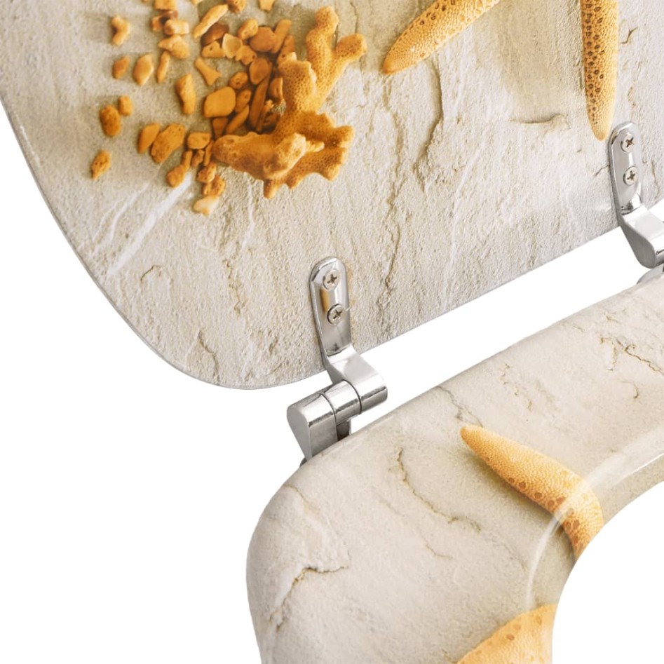 Asientos inodoro tapas 2 uds MDF estrella de