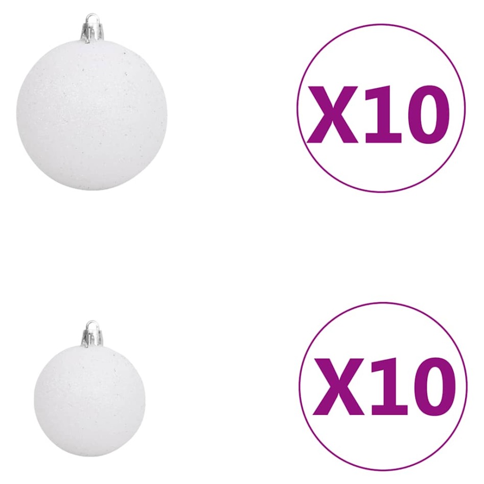 Set de bolas de Navidad 120 pzas con pico 300 LED blanco y