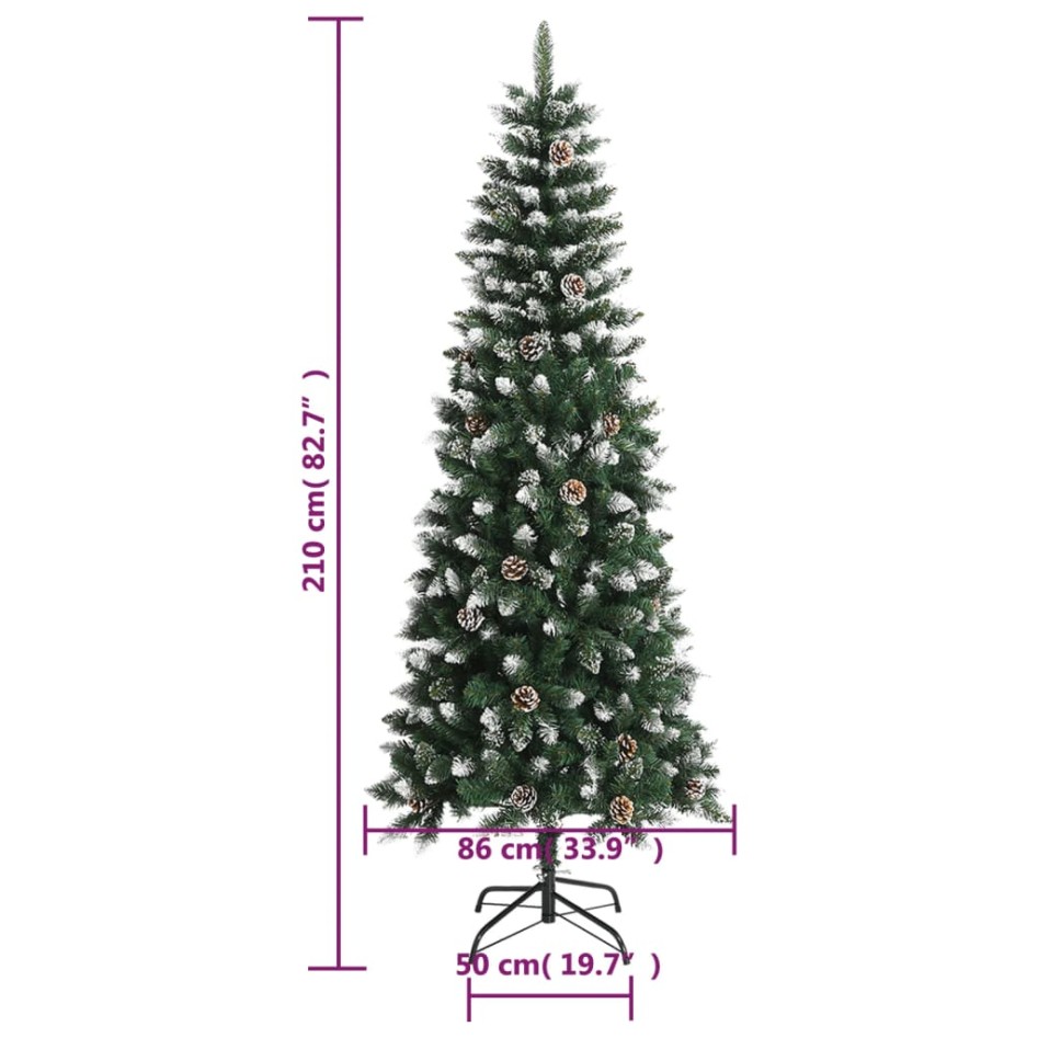 Árbol de Navidad artificial con soporte PVC verde 210