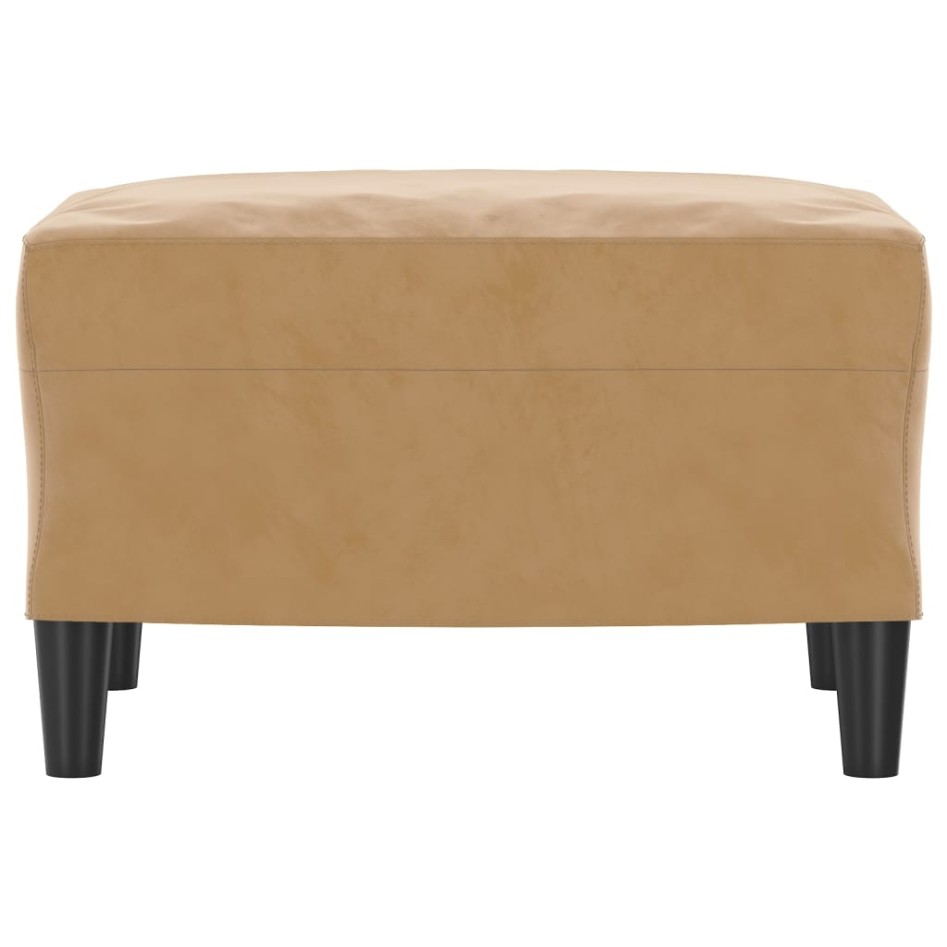 Reposapiés de terciopelo marrón 60x50x41