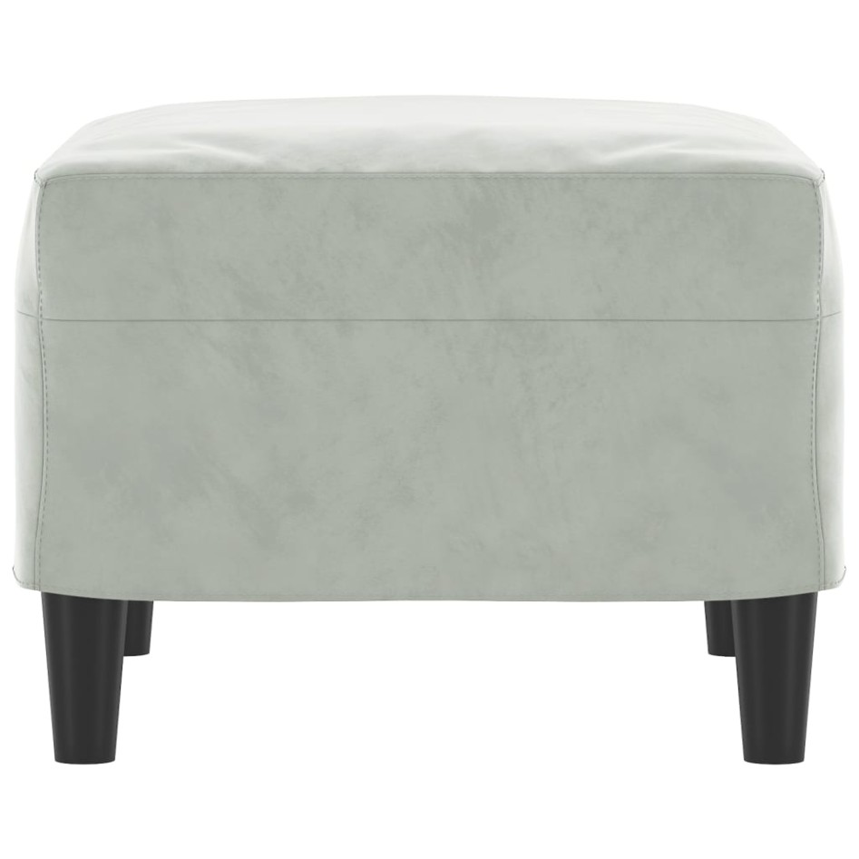 Reposapiés de terciopelo gris claro 60x50x41