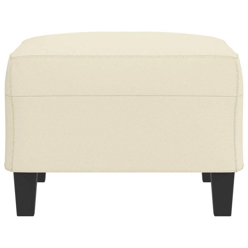 Reposapiés de cuero sintético crema 70x55x41