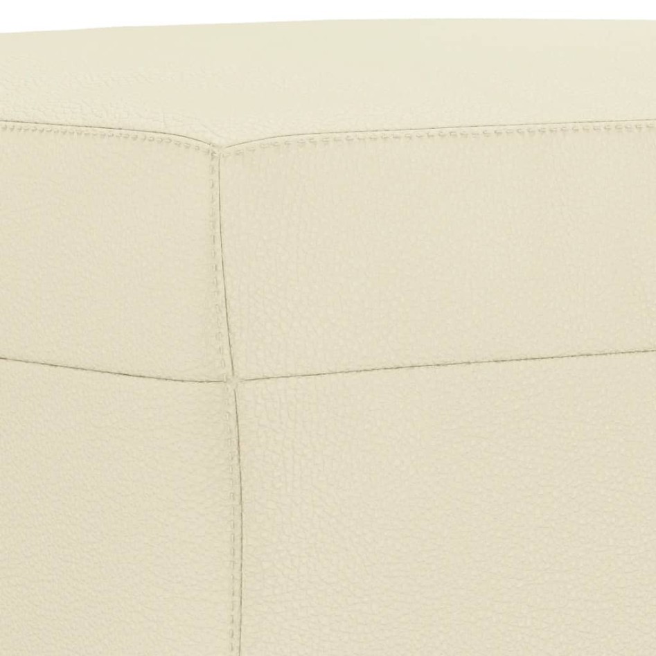 Reposapiés de cuero sintético crema 70x55x41