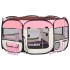Parque de perros plegable y bolsa transporte rosa