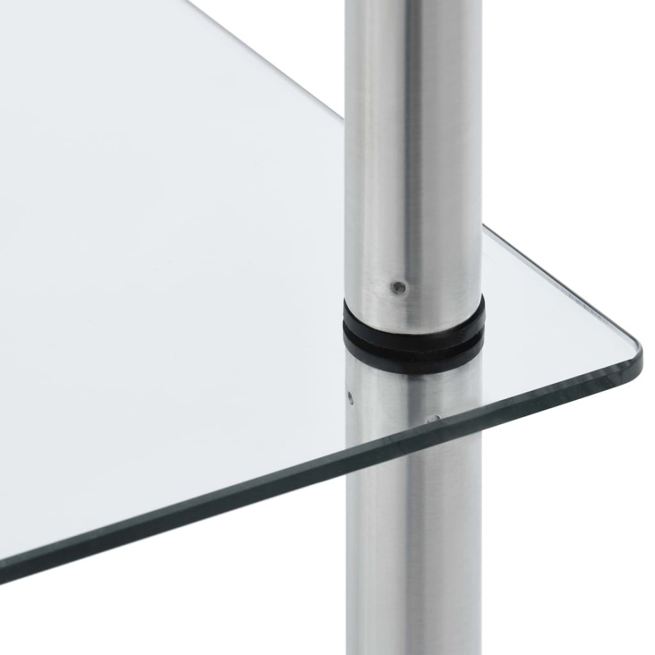 Estantería 6 niveles cristal templado transparente 40x40x160