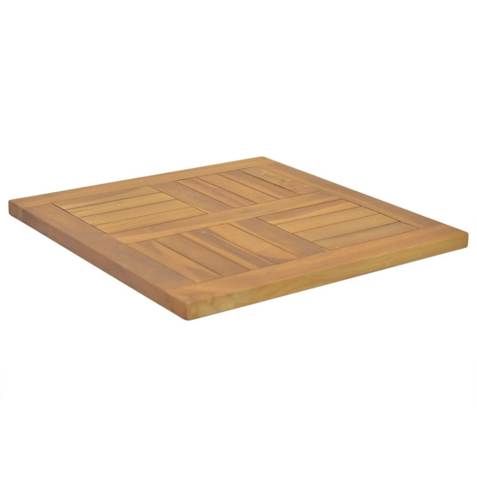 Tablero de mesa cuadrado madera maciza de teca 50x50x2,5