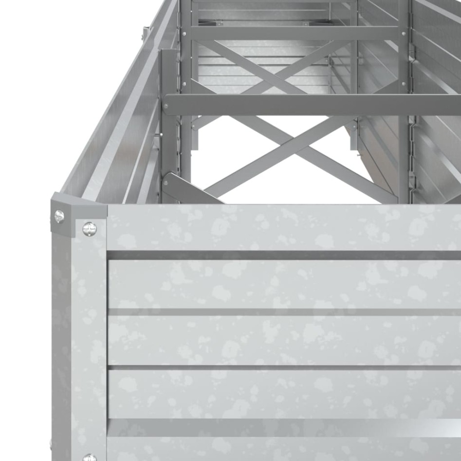 Arriate de acero galvanizado plateado 320x40x45