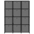 Estantería de 12 cubos con cajas tela negra 103x30x141