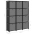 Estantería de 12 cubos con cajas tela negra 103x30x141
