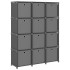 Estantería de 12 cubos con cajas tela gris 103x30x141