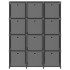 Estantería de 12 cubos con cajas tela gris 103x30x141
