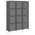 Estantería de 12 cubos con cajas tela gris 103x30x141