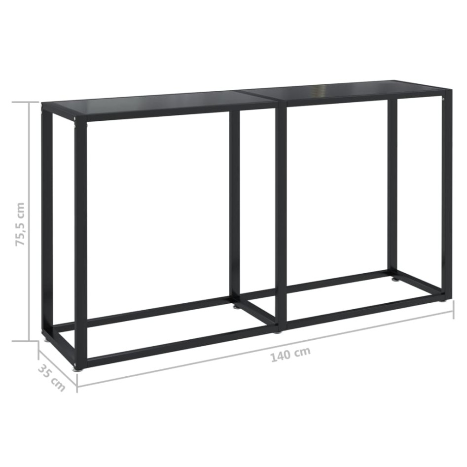 Mesa consola vidrio templado negro
