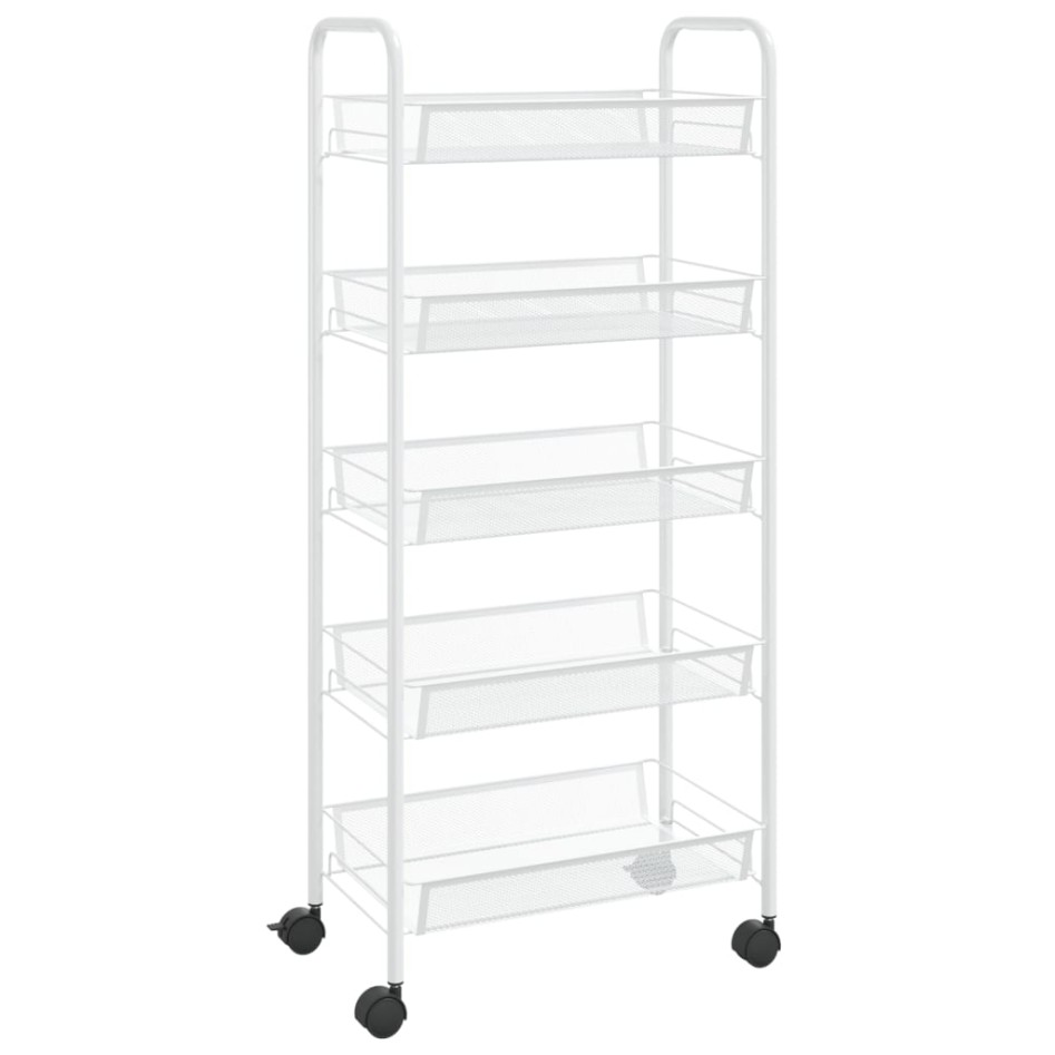 Carrito de cocina 5 niveles hierro blanco 46x26x105