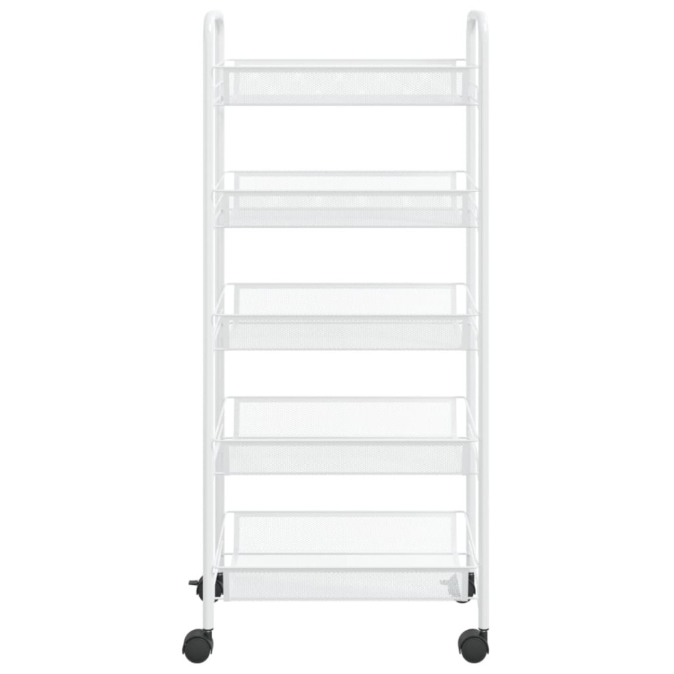 Carrito de cocina 5 niveles hierro blanco 46x26x105