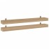 Estantes de pared 2 unidades madera maciza de teca 110x15x4