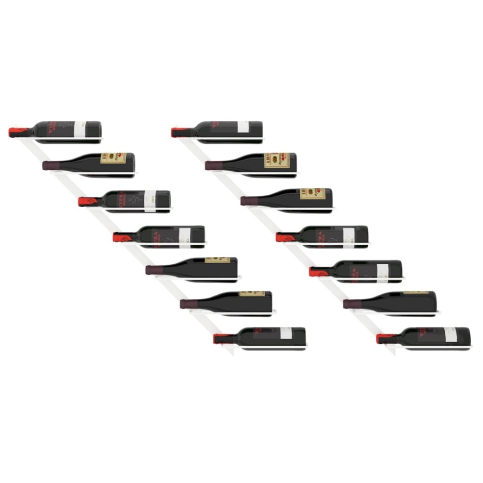 Botellero de pared para 7 botellas 2 unidades metal