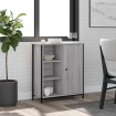 Aparador de madera de ingeniería gris Sonoma 70x30x80 cm