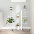 Soporte para flores con ruedas hierro blanco 94,5x24,5x91,5