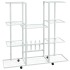 Soporte para flores con ruedas hierro blanco 94,5x24,5x91,5